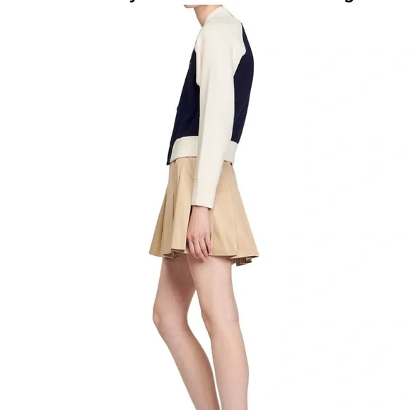 Sandro Navy and Cream Cardigan - Picture 4 of 7